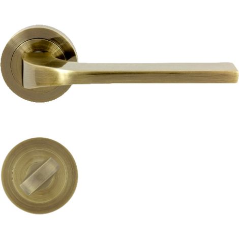 Poignée de porte d'entrée à cylindre – Finition bronze – Entraxe 50mm – Sens d'ouverture gauche/droite – Pour portes intérieures – Domino