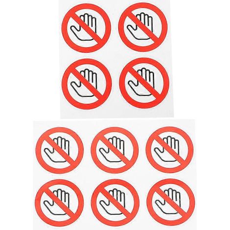 Lot de 10 autocollants « Ne pas toucher » – Panneaux de signalisation – Autocollants – Interdiction de toucher-4X4X0.01CM