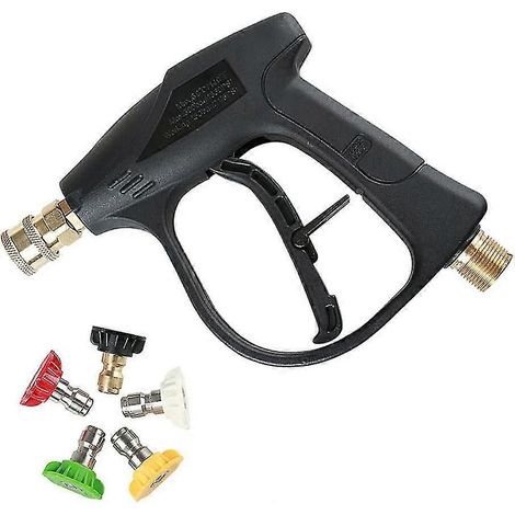 2024 New High Pressure Washer Gun with 5 Water Nozzle Tip, 4350PSI Power Short Spray Gun (1/5)