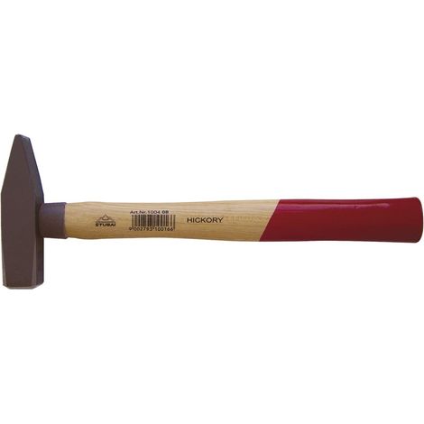 Marteau de serrurier DIN 1041 avec manche en frêne, Brun/beige/rouge, 300 g