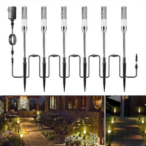 Lampes de jardin LED 12 V, éclairage de chemin étanche 6 en 1 avec piquet en acrylique moulé sous pression (1/5)