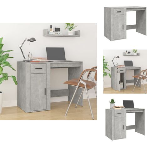 Schreibtische - Living Schreibtisch Betongrau 100x49x75 cm Holzwerkstoff (1/5)