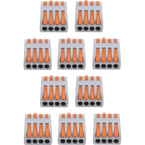 10 connecteurs à levier compacts SPL-4, bornier de raccordement rapide, type épissure, pour câblage électrique (1/5)