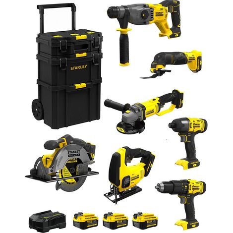 STANLEY FatMax Kit SVK709 (SFMCH900 SFMCG400 SFMCD711 SFMCF800 SFMCS500 SFMCS600 SFMCE5003x4,0AhChargeurCaddy) (1/5)