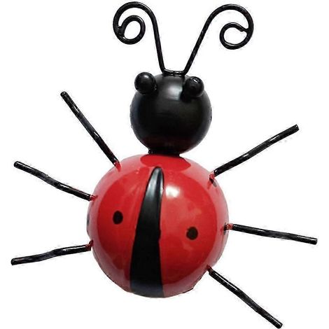 Figurines miniatures en fer à suspendre au mur, statues décoratives pour jardin et pelouse-9cm-Red