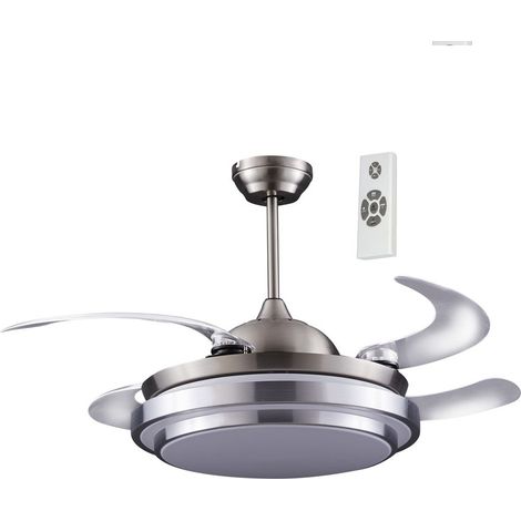 Ventilador LED con aspas plegables Twin Plata (36W)