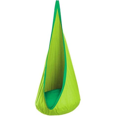 Fauteuil suspendu portable en toile de parachute, balancelle d'intérieur verte --- (1/5)