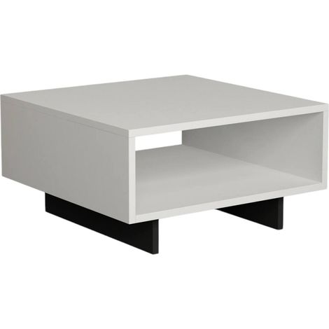 Table Basse Sondalo, un Compartiment, Forme Rectangulaire, 60x60x32h cm Blanc Anthracite (1/3)