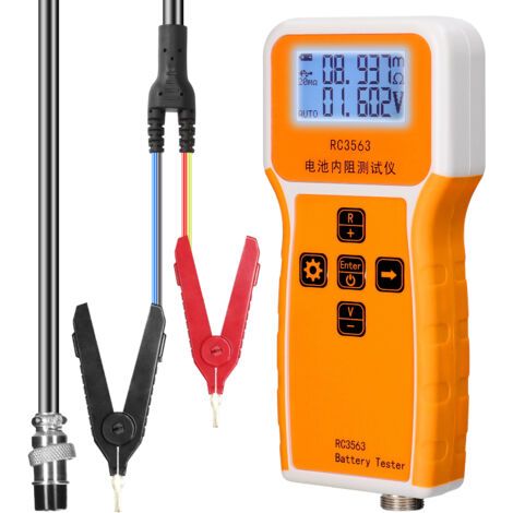 Testeur de tension et de résistance interne portable RC3563 200 Ω 100 V, affichage à 3 chiffres, haute précision, détecteur de batteries lithium-plomb-acide à quatre fils CA