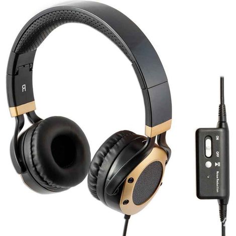 1 Casque filaire, réduction active du bruit, haut-parleurs 40 mm, microphone intégré, adaptateur avion, voyage (1/5)