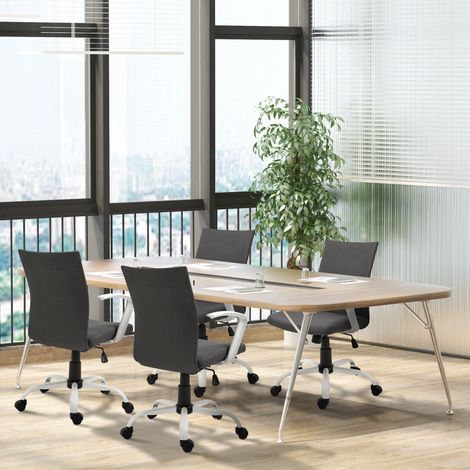 Fauteuil de bureau pivotant ergonomique à hauteur réglable, 61 x 61 x 89-99 cm, gris foncé (1/5)