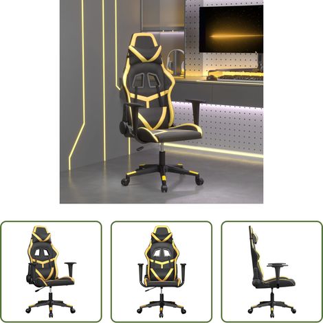 Chaise de jeu confort - Chaise de jeu Noir et doré Similicuir (1/5)