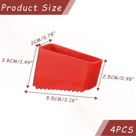 Set di 4 piedini per scala, 50 x 20 mm, piedini in gomma per scale, piedini in gomma per scale, tappi protettivi per scale, rivestimento antiscivolo per scale, piedini per scala (1/4)