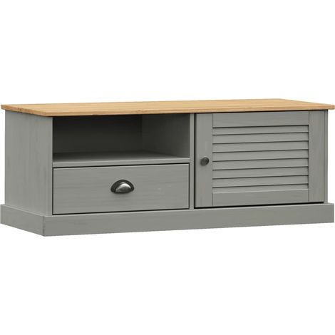 Mobile TV multimediale scaffale per televisione televisione buffet sala da pranzo soggiorno camera da letto 106 x 40 x 40 cm legno massello di pino grigio 020028509