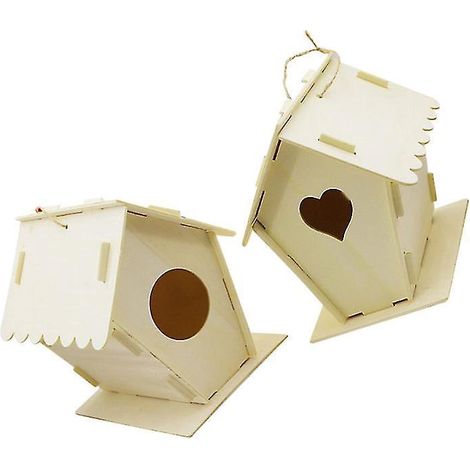 2 Stück Vogelnester aus Holz (1/3)