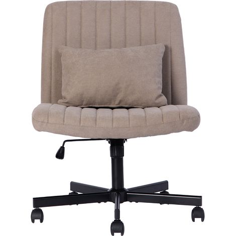 Silla de oficina moderna ajustable con ruedas silenciosas y cojín, sin reposabrazos (1/5)
