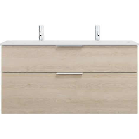 burgbad Eqio lavabo en fonte minérale avec 2 trous pour