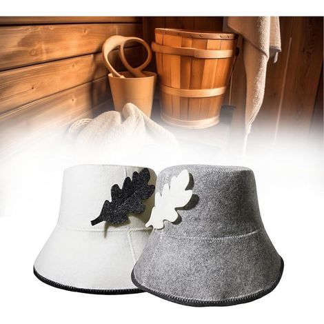 2 Pièces Chapeau de Sauna,Chapeau Sauna Feutre Blanc Gris Bonnets Sauna Bonnet Femme Homme Souple Accessoires Sauna Bonnet (1/5)