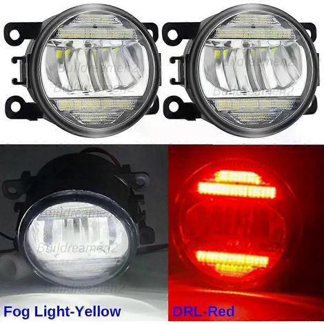 Paire de feux antibrouillard LED compatibles 30 W 8000 lm pour voiture, feux de jour haute luminosité, compatibles avec Land Rover Discovery 4 LR4 SUV (LA) 2009-2016 (rouge) (1/5)