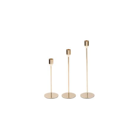 Ensemble de 3 chandeliers en métal, coloris doré, décoration de table élégante (1/5)