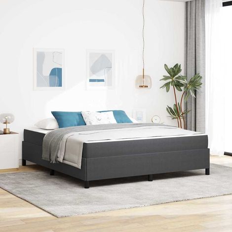 vidaXL Cadre de lit Gris foncé 180 x 200 cm Tissu en velours côtelé (1/5)