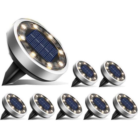 Lampes encastrées à énergie solaire-Éclairage de la cour - 8individu DIRIGÉ-insert de plancher (1/4)