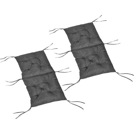 Set of Two Outdoor Seat Cushions Dark Grey (1/5)