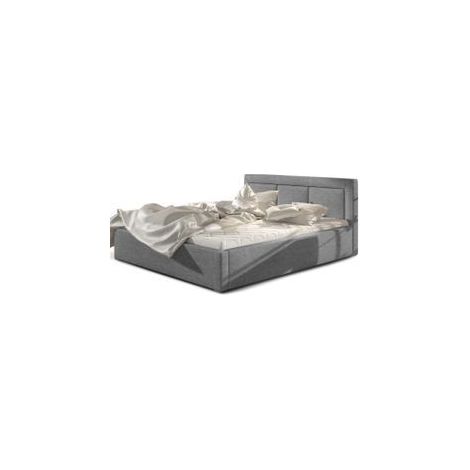 Lit adulte avec coffre de rangement Berlino - Tissu rembourré-Gris-200x200 (1/5)