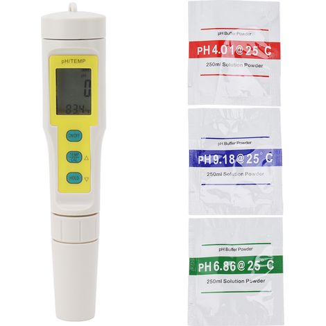 Testeur de pH numérique portable haute précision, stylo mesureur de niveau pH facile à lire pour eau potable, aquaculture et piscines (1/5)