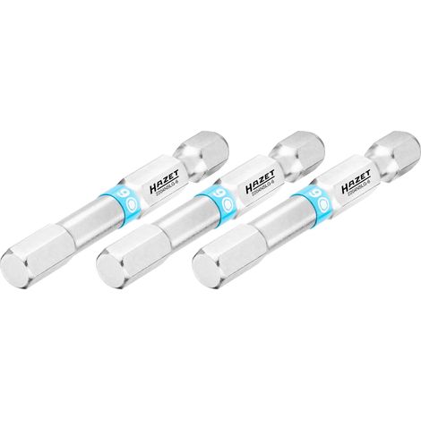 Embout-tournevis (bit) Hazet 2204NSLG-6/3, hexagone massif 6,3 (1/4 pouce), profil à 6 pans intérieurs, 6 mm, nombre d'outils : 3 (1/4)