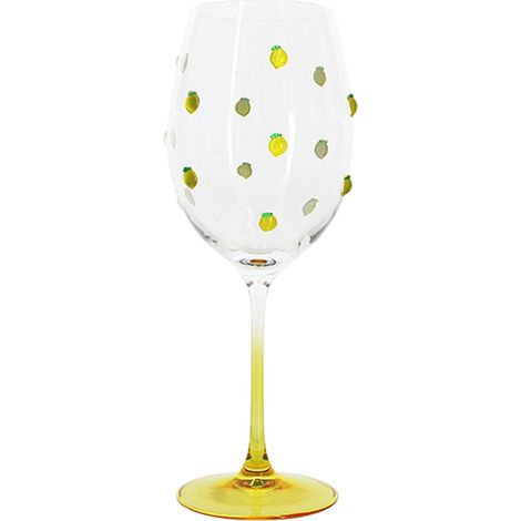 Lot de 4 verres à pied 43.5cl en verre, CITRON