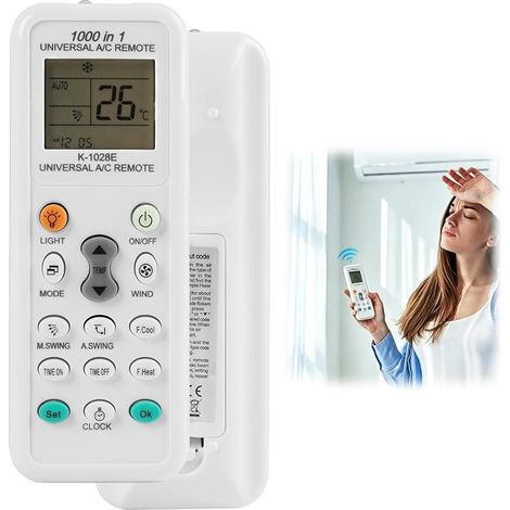 Télécommande Universelle pour Climatisation, 1000 en 1, Écran LCD Numérique, Compatibilité Étendue avec 1000 Marques, Portée de 10m, Aucune Programmation Nécessaire (1/5)
