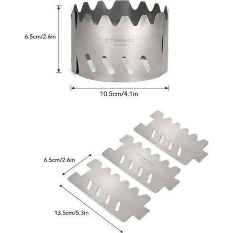 pare-brise de poêle à alcool Support de poêle à alcool en titane ultraléger, Portable, pour sport vaisselle Titane (1/5)