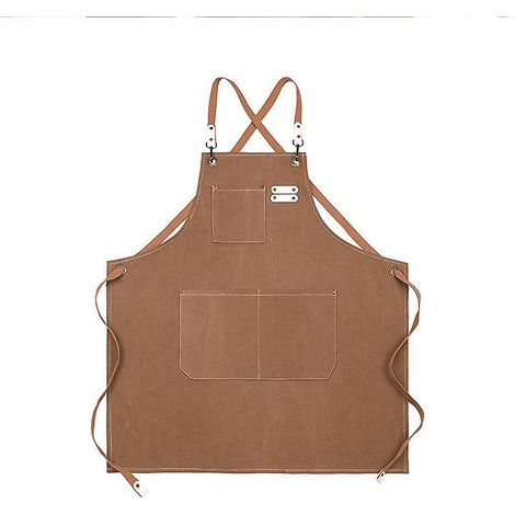 1 Schweißerschürze - Arbeitsschürze mit Taschen, verstellbarem Kreuzgurt am Rücken für Damen und Herren, perfekt für Gartenarbeit, Kochen usw. (1/5)