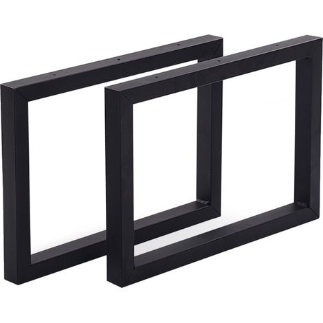 Juego de 2 patas de banco Lunderskov acero negro mate 35 x 50 cm [en.casa] (1/5)