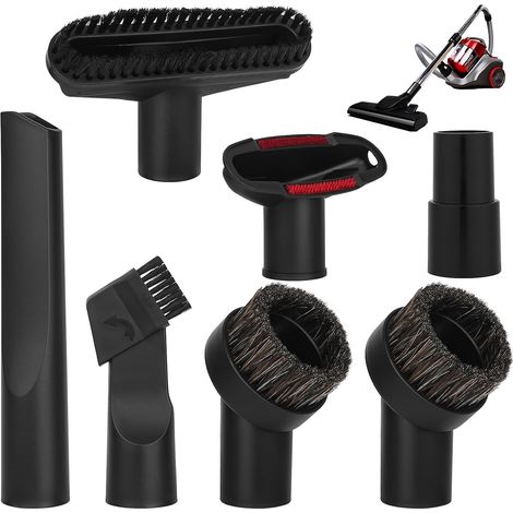 Universal Vacuum Cleaner Nozzle 32mm-35mm - Furniture Brush, Car Crevice Tool, Pet Hair Cleaning and Car Interior Cleaning, 7-Piece Vacuum Cleaner Accessory Set, Multi-Purpose Vacuum Cleaner Brushes (1/5)