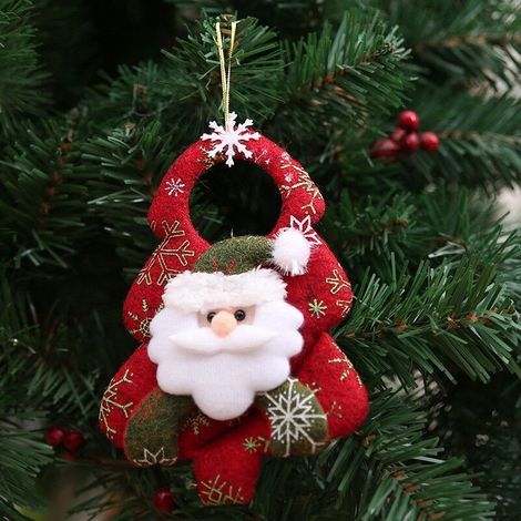 Weihnachtsbaumschmuckset mit Anhänger und Plüschpuppe (1/3)