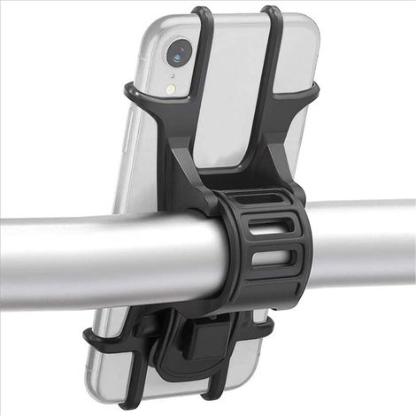 Soporte universal de silicona para teléfono de bicicleta para iPhone, Samsung, Huawei y smartphones de 4,5 a 7 pulgadas. Ideal para ciclismo de montaña, motociclismo, cochecitos de bebé y carritos de 