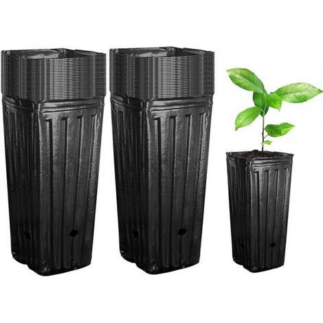 Pots de pépinière 40 pièces, Plastique ABS, Hauteur 20 cm, Diamètre 9 cm, Trous de drainage, Pour intérieur et extérieur, Idéal pour légumes et fleurs (1/5)