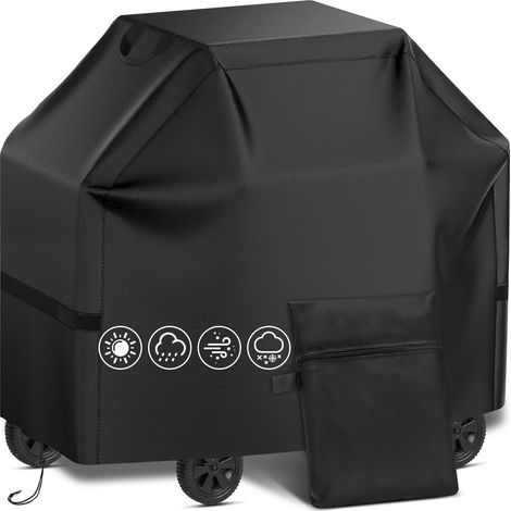 Housse Barbecue Exterieur,Housse Plancha Exterieur Résistant Aux Intempéries,Housse de Barbecue à Gaz Oxford 210D,Bache Exterieur,Imperméable,Anti-Déchirure,Anti-UV,145  61  117 cm (1/5)