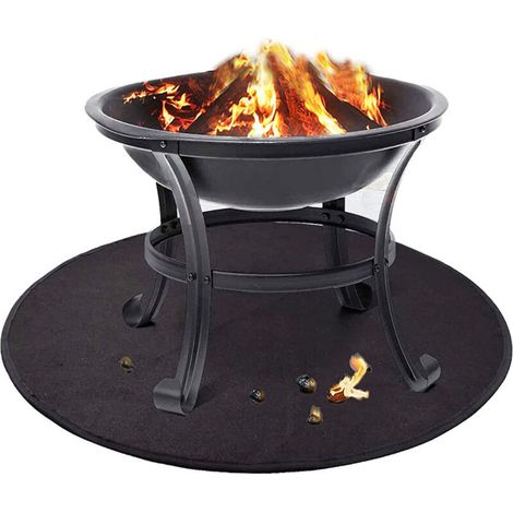 Tapis ignifuge rond 91 cm – Résistant à 800 ℃ – Protection sol contre brûlures et éclaboussures – Pour barbecue et camping (1/4)