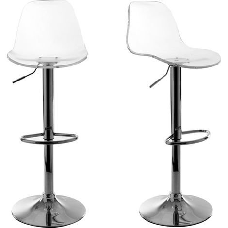 Set di 2 sgabelli da bar design trasparente GALILEO
