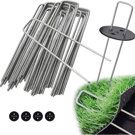 Sardines de Fixation Camping Pcs Rondelles en pour Le Jardin Paillis et Gazon Artificiel 25 +4 150x40x3mm Acier (1/5)