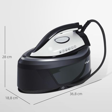 Station de repassage vapeur 2800 W, 100 g/min, fonction ECO, semelle céramique double couche, anticalcaire, réservoir amovible 2 L, bleu (1/5)