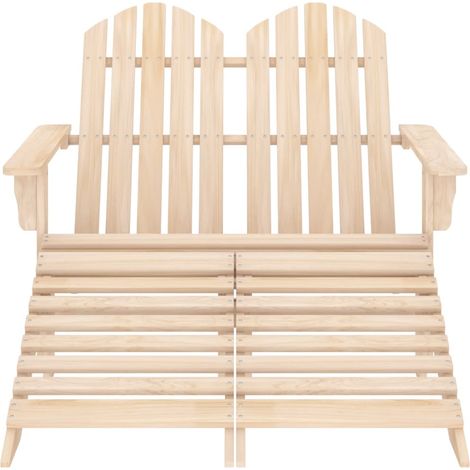 Chaise de jardin et de camping, Chaise de relaxation, Adirondack 2 places et repose-pied Sapin OIB9798E (1/5)