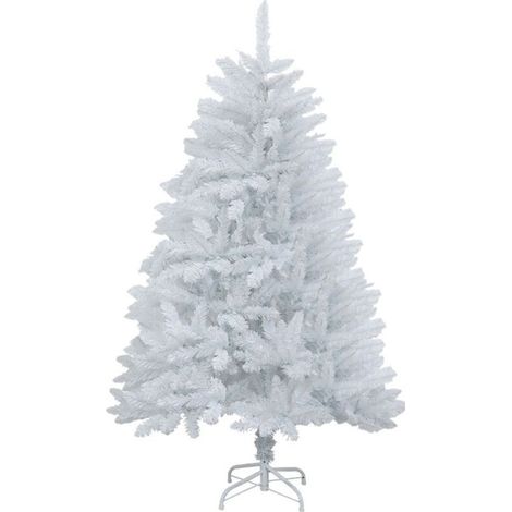 Sapin artificiel blanc de 60 cm, sapin de Noël blanc canadien à charnière de haute qualité, sapin blanc, léger, facile à assembler, avec support de sapin de Noël en métal (1/5)