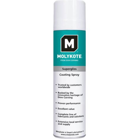 Lubrificante spray Molykote Supergliss da 400 ml con proprietà penetranti, antiruggine e anticorrosive, minore perdita di