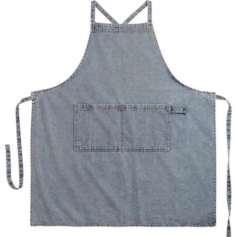 Grembiule da cucina, grembiule da uomo, grembiule da donna, versione rinforzata, 85 x 76 cm, azzurro (1/5)