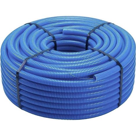 TUBO CORRUGATO PIEGHEVOLE SENZA TIRAFILO 'BLU' ø 25 - mt. 50