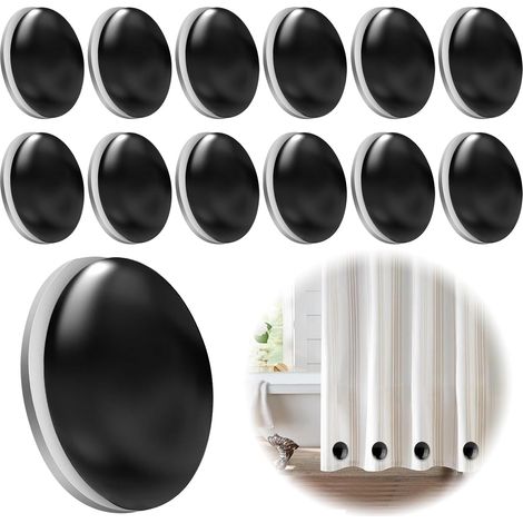Duschvorhang Magnet 12 Stück Magnetische Vorhang Gewichte Schwarz (1/5)